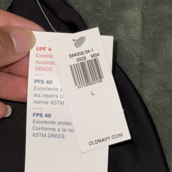 Old Navy Triangle Bikini Top Women Large Black UPF 40 Adjustable Spaghetti Strap - Picture 4 of 6